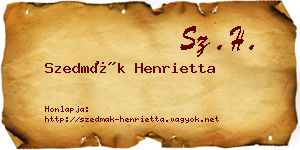 Szedmák Henrietta névjegykártya