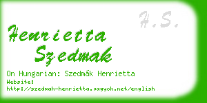 henrietta szedmak business card